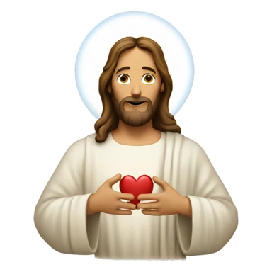 Jesus making heart with hands sticker