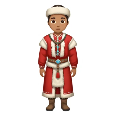 full scale standing  greenland citizen traditional outfit  sticker