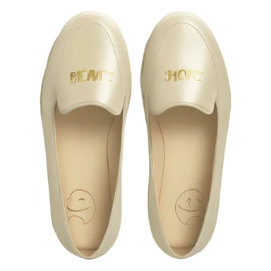 Flats slip on cream gold sticker