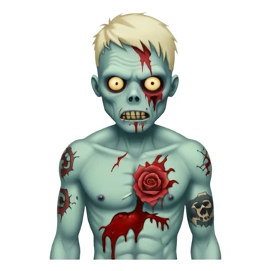 zombie with big tattoos sticker