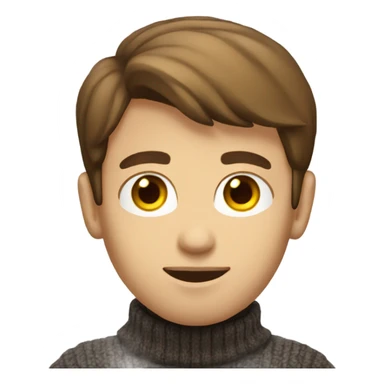 Boy developer with brown hair and beard in turtleneck sweater sticker
