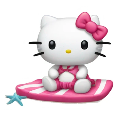 hello kitty in the beach sticker