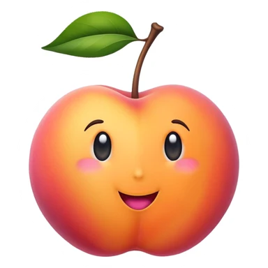 peach fruit with exaggerated curves, playful and juicy sticker