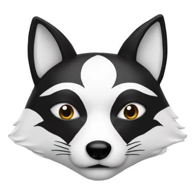 black and white fox mask sticker