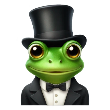 frog wearing a top hat  sticker