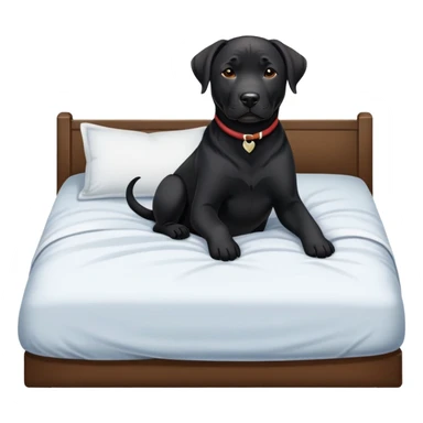 Tugging black lab/amstaff dog into bed sticker