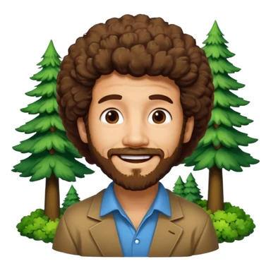 Bob Ross and Happy Little trees sticker
