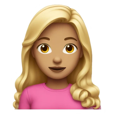 Dark blonde girl wearing pink  sticker