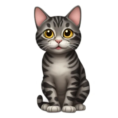 Black mackerel tabby cat blowing kiss sticker