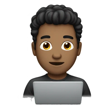 white man with black hair on his laptop sticker