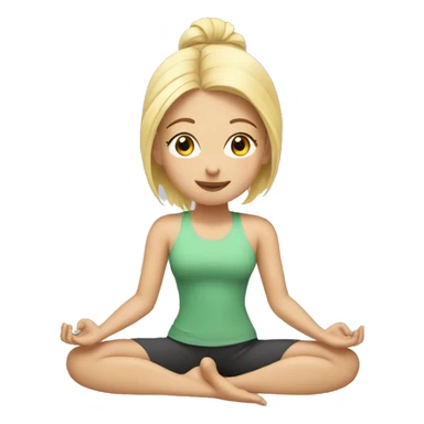 blonde girl doing yoga sticker