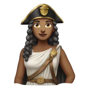 Ancient Greek female ship captain at the hlm sticker