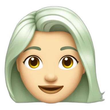 Mujer ,Pelo rubio ceniza corte bob, ojos verdes grande, pestañas con rímel, sonrisa, cara ovalada pose haciendo yoga sticker