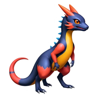 Cute Shiny Guilmon-Noibat-Quilava-Salandit-Umbreon-Fakémon-hybrid-creature (full body)  sticker