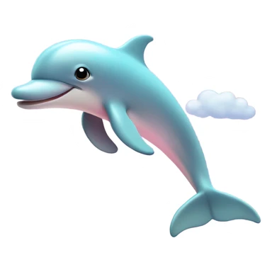 Pastel-pink-colors-dolphin flying over rainbow sticker