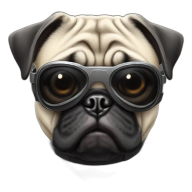pug with black sunglasses and wearing a cyberpunk suit sticker