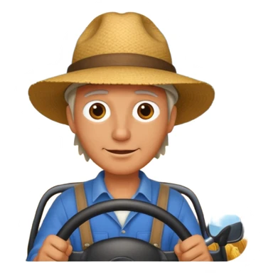 GRANJERO MANEJANDO AUTO sticker