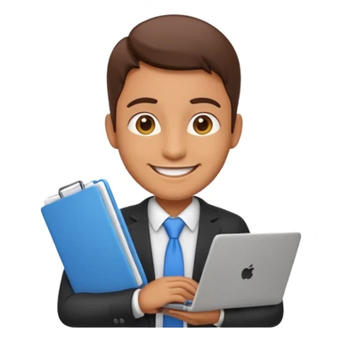 project manager emoji with a laptop and documents sticker