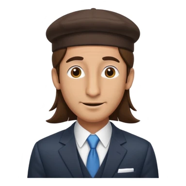 Man with a long nose wearing a suit and kippah, he has long brown hair sticker