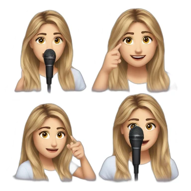 Lia Marie Johnson with a microphone sticker