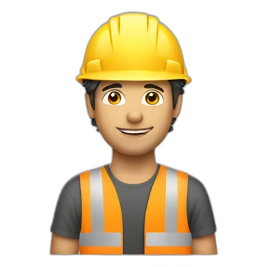 young portuguese man with construction helmet sticker