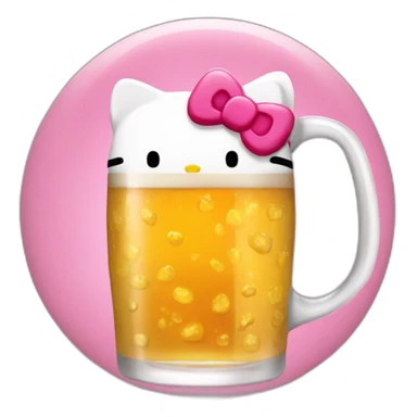 Hello kitty tomando cerveza sticker