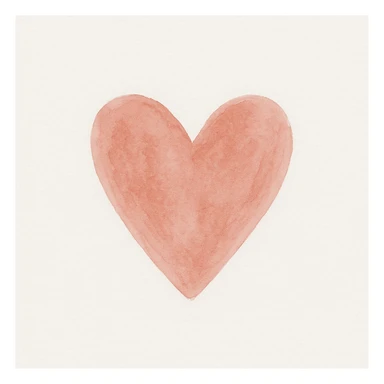 a heart in a drawn gouache painting style with visible brushstrokes and thick texture sticker