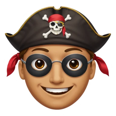 person with pirates eye patch sticker