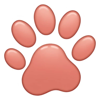 a very light pale pastel red pawprint sticker
