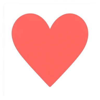 heart with a bold coral pink color, digital illustration, no background sticker