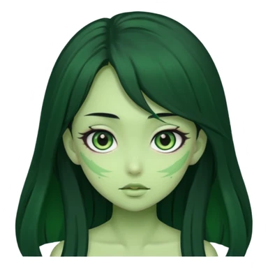 Anime Dragon Lady She/Her Green sticker