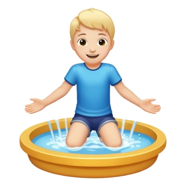 child falls in fountain sticker