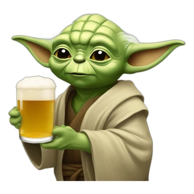 Yoda qui bois une biere sticker