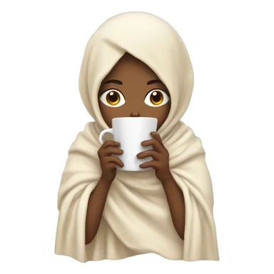Light girl inside a blanket sipping coffee eyes closed sticker