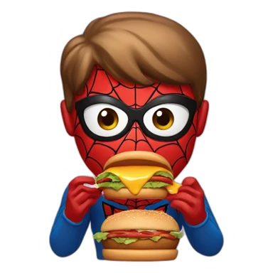 Spider man eating a Burger  sticker