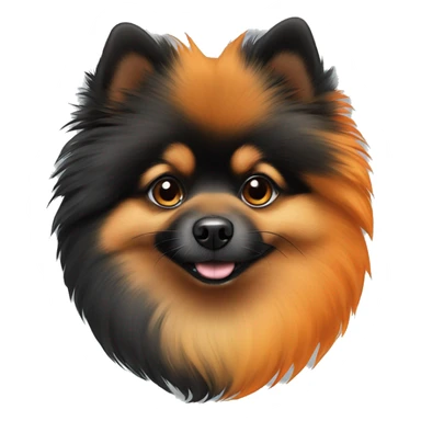 A black and orange Pomeranian ￼ sticker