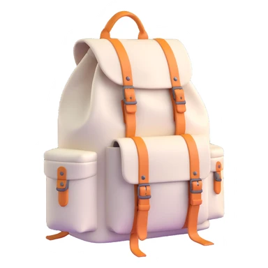 white camping backpack sticker