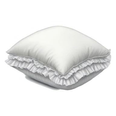 White satin ruffled pillow  sticker