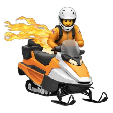 Snow mobile with flame and going fast sticker