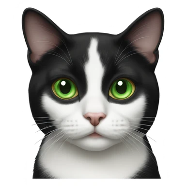 tuxedo cat, green eyes sticker