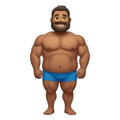 muscular man with fat belly sticker