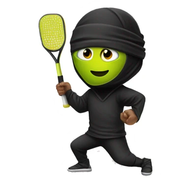 Ninja wearing black playing pickleball sticker
