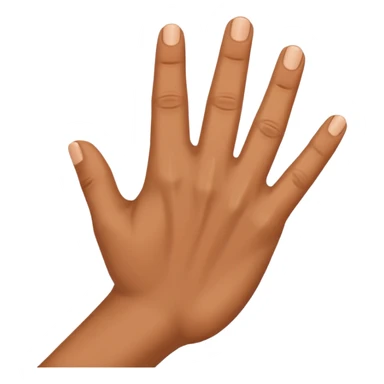 
hand in profile, showing stop sticker