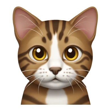 Brown and white tabby cat sticker