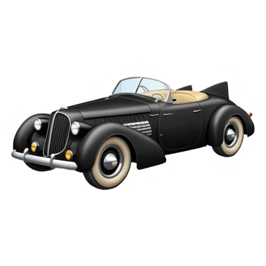  the animated series Batmobile loosely based on 1936 cord 812 (flat long square body line) stealthy understated rat rod  sticker