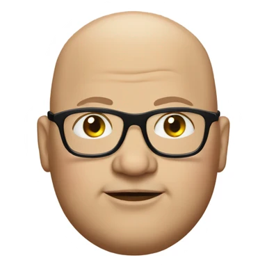 fat bald guy with glasses  sticker