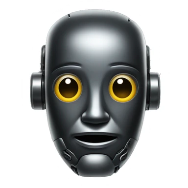 head of a robot on a black background sticker