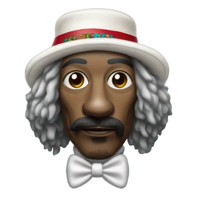 Snoop dogg with a clown nose and fur hat sticker