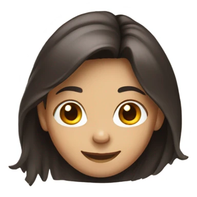 smiling girl with long dark brown hair sticker