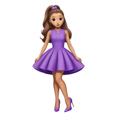 Ariana grande wearing a purple two part dress and high heels  sticker